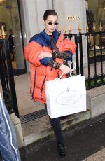 BELLA HADID Out Shopping in Paris 01/19/2018