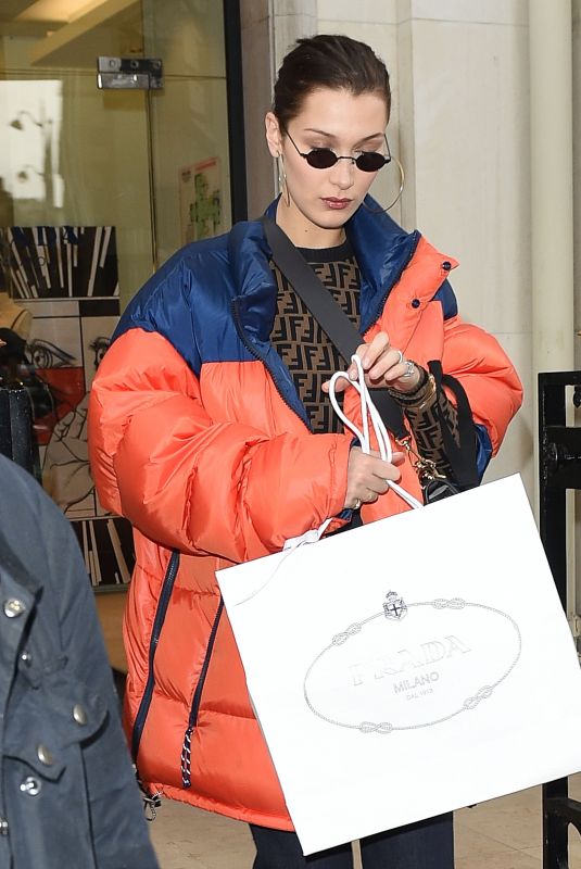 BELLA HADID Out Shopping in Paris 01/19/2018