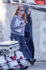 BRIE LARSON on the Set of Captain Marvel in Los Angeles 01/26/2018