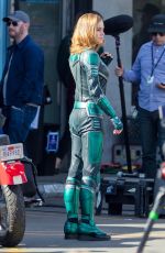 BRIE LARSON on the Set of Captain Marvel in Los Angeles 01/26/2018