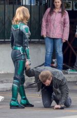 BRIE LARSON on the Set of Captain Marvel in Los Angeles 01/26/2018