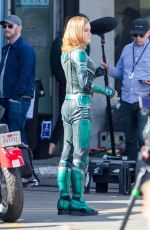 BRIE LARSON on the Set of Captain Marvel in Los Angeles 01/26/2018