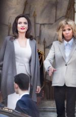 BRIGITTE MACRON and ANGELINA JOLIE at Elysee Palace in Paris 01/30/2018