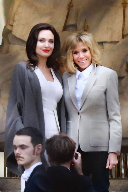 BRIGITTE MACRON and ANGELINA JOLIE at Elysee Palace in Paris 01/30/2018