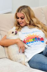 CARMEN ELECTRA with Her Dog on the Set of a Photoshoot 01/29/2018