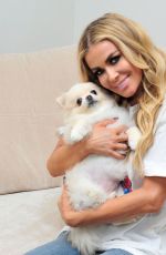 CARMEN ELECTRA with Her Dog on the Set of a Photoshoot 01/29/2018