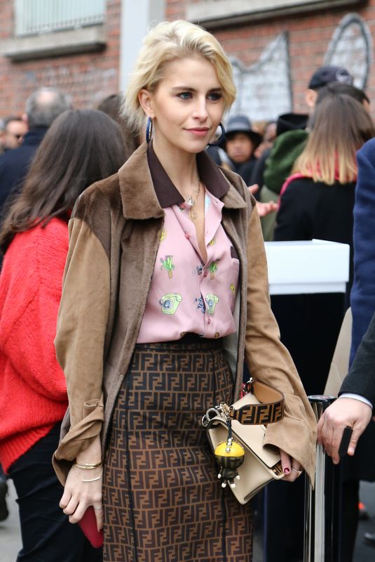 CARO DAUR Arrives at Fendi Fashion Show Milan Fashion Week 01/15/2018