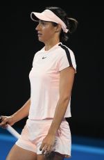 CAROLINE GARCIA at Practice Session at Australian Open Tennis Tournament in Melbourne 01/13/2018