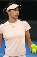 CAROLINE GARCIA at Practice Session at Australian Open Tennis Tournament in Melbourne 01/13/2018
