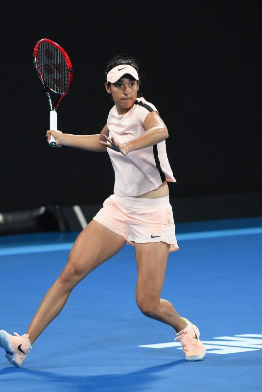 CAROLINE GARCIA at Practice Session at Australian Open Tennis Tournament in Melbourne 01/13/2018 ...