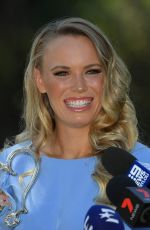 CAROLINE WOZIACKI Poses with Her Australian Open Trophy at Botanical Gardens in Melbourne 01/28/2018