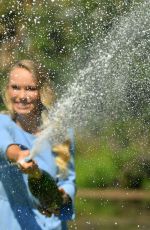 CAROLINE WOZIACKI Poses with Her Australian Open Trophy at Botanical Gardens in Melbourne 01/28/2018