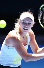 CAROLINE WOZNIACKI at Australian Open Tennis Championships Practice Session in Melbourne 01/14/2018