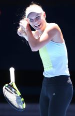 CAROLINE WOZNIACKI at Australian Open Tennis Championships Practice Session in Melbourne 01/14/2018