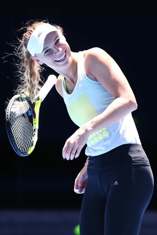 CAROLINE WOZNIACKI at Australian Open Tennis Championships Practice Session in Melbourne 01/14/2018