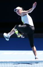 CAROLINE WOZNIACKI at Australian Open Tennis Championships Practice Session in Melbourne 01/14/2018