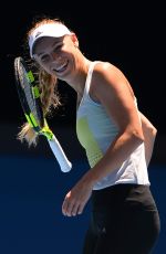 CAROLINE WOZNIACKI at Australian Open Tennis Championships Practice Session in Melbourne 01/14/2018