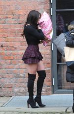 CHARLOTTE CROSBY Leaves Titanic Hotel in Liverpool 01/12/2018