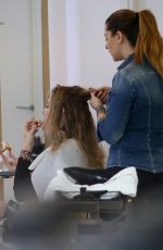 CHIARA at a Haidressers in Milan 01/28/2018