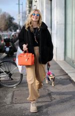 CHIARA at a Haidressers in Milan 01/28/2018