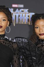 CHLOE X HALLE at Black Panther Premiere in Hollywood 01/29/2018