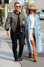 CHRISSY TEIGEN and John Legend Leaves Il Pastaio in Beverly Hills 01/15/2018