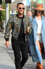 CHRISSY TEIGEN and John Legend Leaves Il Pastaio in Beverly Hills 01/15/2018