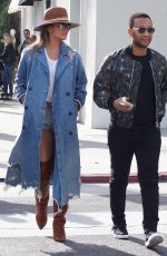 CHRISSY TEIGEN and John Legend Leaves Il Pastaio in Beverly Hills 01/15/2018