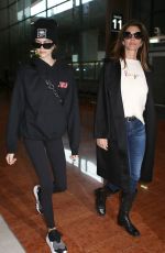 CINDY CRAWFORD and KAIA GERBER at Charles De Gaulle Airport in Paris 01/19/2018
