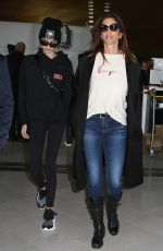 CINDY CRAWFORD and KAIA GERBER at Charles De Gaulle Airport in Paris 01/19/2018
