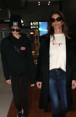 CINDY CRAWFORD and KAIA GERBER at Charles De Gaulle Airport in Paris 01/19/2018