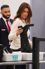 CINDY CRAWFORD and KAIA GERBER at Charles De Gaulle Airport in Paris 01/19/2018