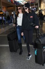 CINDY CRAWFORD and KAIA GERBER at LAX Airport in Los Angeles 01/18/2018