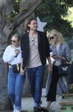 DAKOTA and ELLE FANNING Out for Lunch in Studio City 01/01/2018
