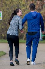 DANIELLE LLOYD Working Out in a Park in Birmingham 01/26/2018