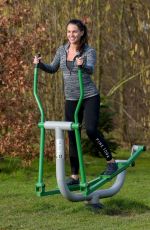 DANIELLE LLOYD Working Out in a Park in Birmingham 01/26/2018