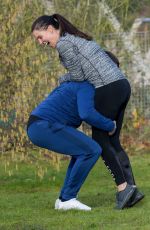 DANIELLE LLOYD Working Out in a Park in Birmingham 01/26/2018