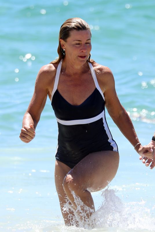 DEBORAH HUTTON in Swimsuit at Bronte Beach in Sydney 01/20/2018