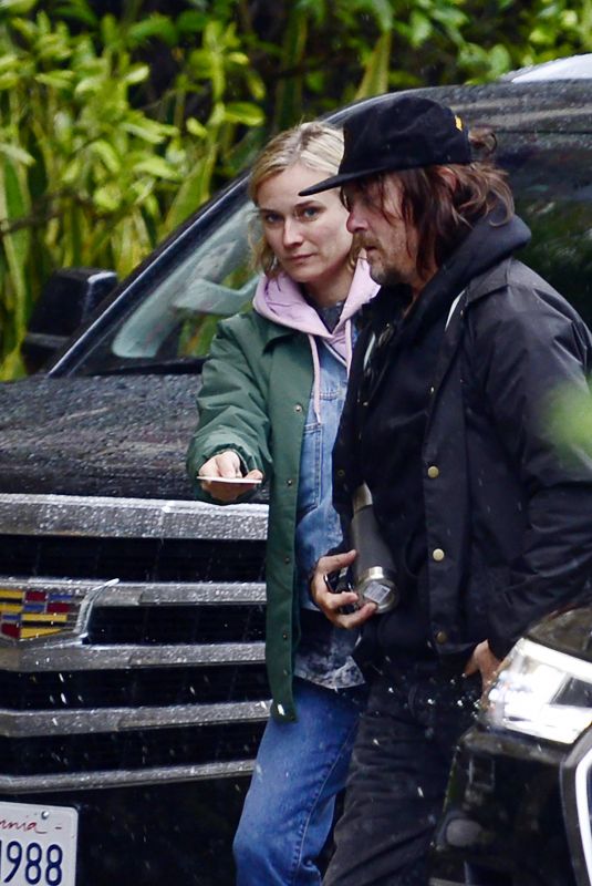 DIANE KRUGER and Norman Reedus Leaves Four Season Hotel in Los Angeles 01/09/2018