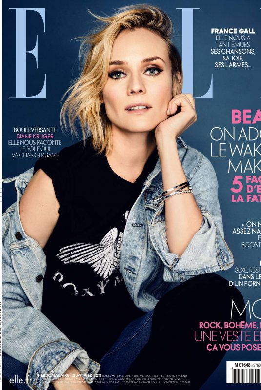 DIANE KRUGER in Elle Magazine, January 2018 Issue