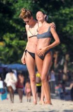 DOUTZEN KROES and Pregnant CANDICE SWANEPOEL in Bikinis at Espelho Beach in Bbahia 01/06/2018