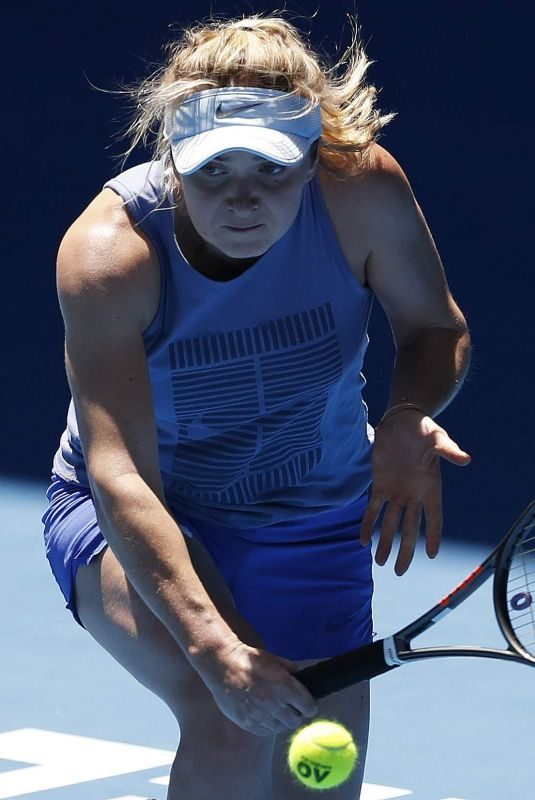 ELINA SVITOLINA at Practice Session at Australian Open Tennis Tournament in Melbourne 01/14/2018