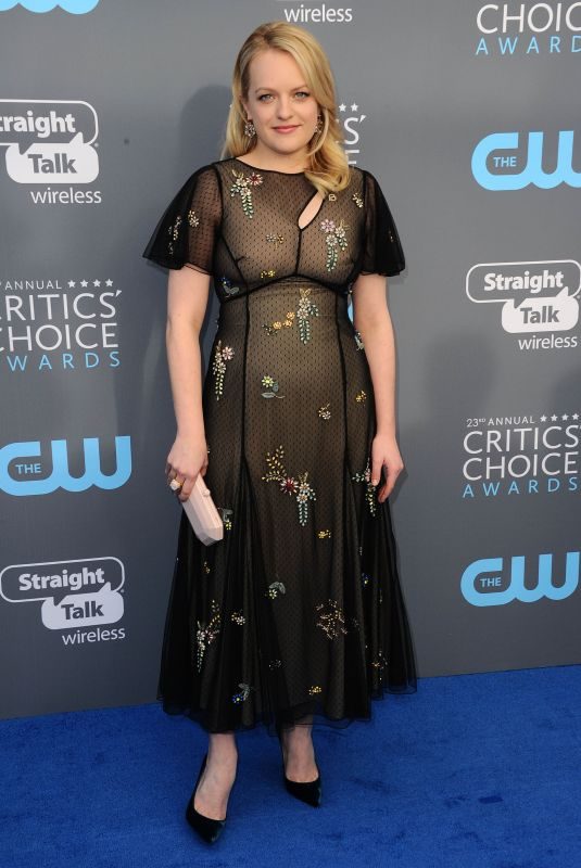 ELISABETH MOSS at 2018 Critics’ Choice Awards in Santa Monica 01/11/2018