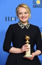 ELISABETH MOSS at 75th Annual Golden Globe Awards in Beverly Hills 01/07/2018