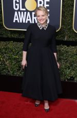 ELISABETH MOSS at 75th Annual Golden Globe Awards in Beverly Hills 01/07/2018