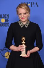 ELISABETH MOSS at 75th Annual Golden Globe Awards in Beverly Hills 01/07/2018