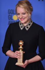 ELISABETH MOSS at 75th Annual Golden Globe Awards in Beverly Hills 01/07/2018