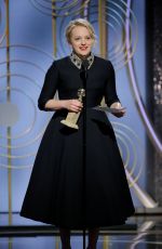 ELISABETH MOSS at 75th Annual Golden Globe Awards in Beverly Hills 01/07/2018