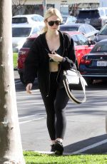 ELLE FANNING Arrives at a Gym in Los Angeles 01/14/2018