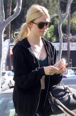 ELLE FANNING Arrives at a Gym in Los Angeles 01/14/2018
